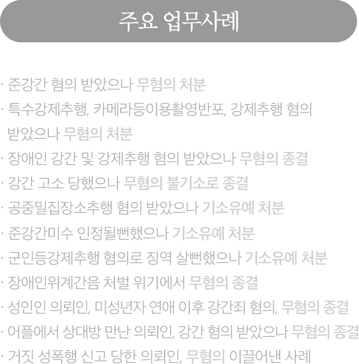 준강간 무혐의, 특수강제추행 무혐의, 강간 고소 무혐의 불기소 종결